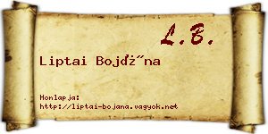 Liptai Bojána névjegykártya